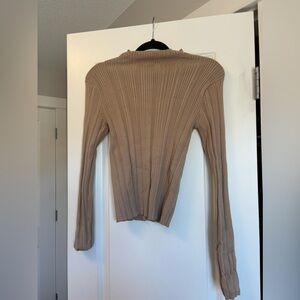Dynamite Beige Ribbed Sweater